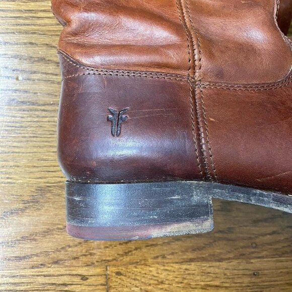 Frye Boots Vintage Melissa Button Cognac Leather Riding Tall 77167 - Picture 6 of 13